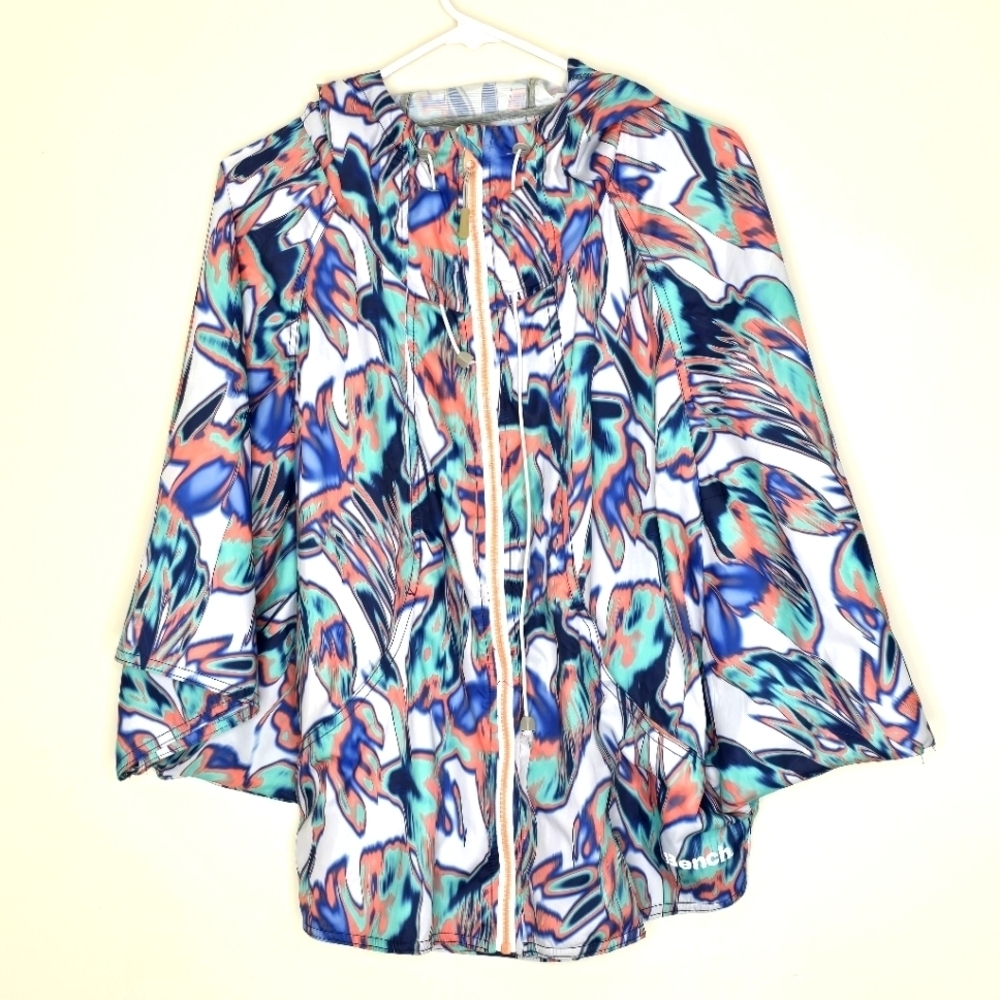Bench Women's Hooded Poncho Jacket - Abstract Print Size M - Picture 2 of 10